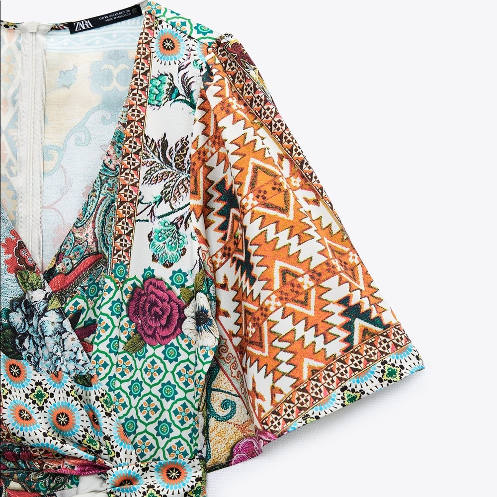 Zara Patchwork Print Mini Dress - image 7